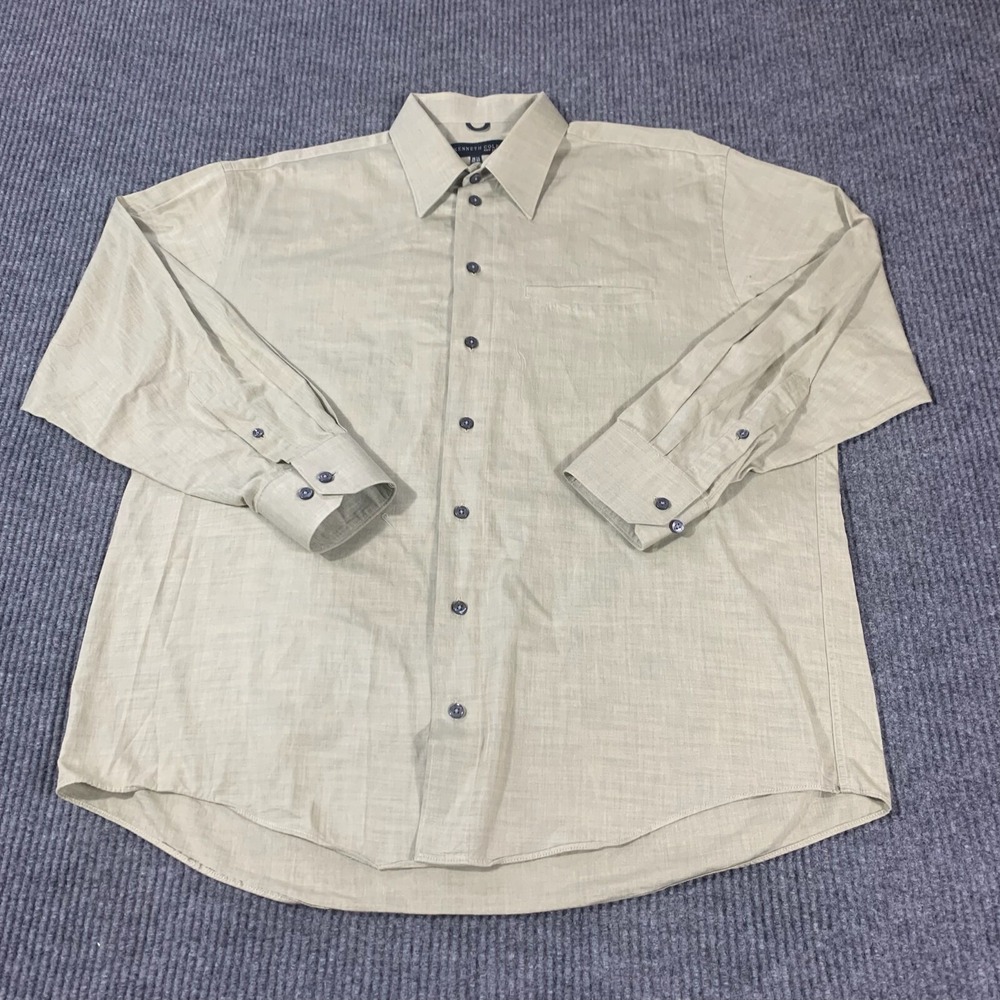 Kenneth Cole New York Shirt Men's 16.5 2XL Cotton Button Up Dress Formal Wedding